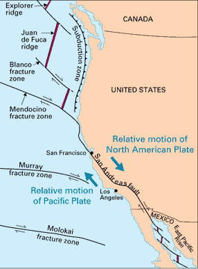 San Andreas fault map:USGS